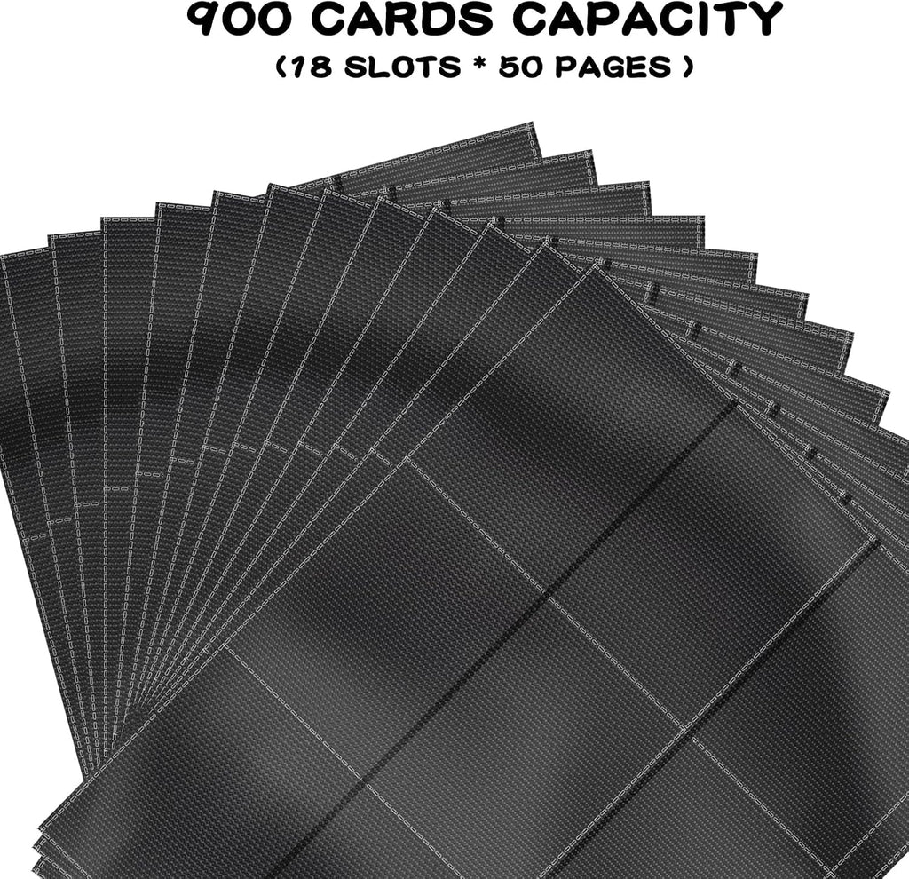 900 Pockets Trading Baseball Card Sleeves Binder, 50 Pages Double-Sided Protector Sports Card Binder Fit for MTG