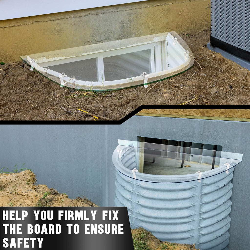 30 Set Window Well Cover Clips Outside 1.4 x 0.7 x 0.5 Inch Egress Window Well Covers Hardware Kit Basement Spring