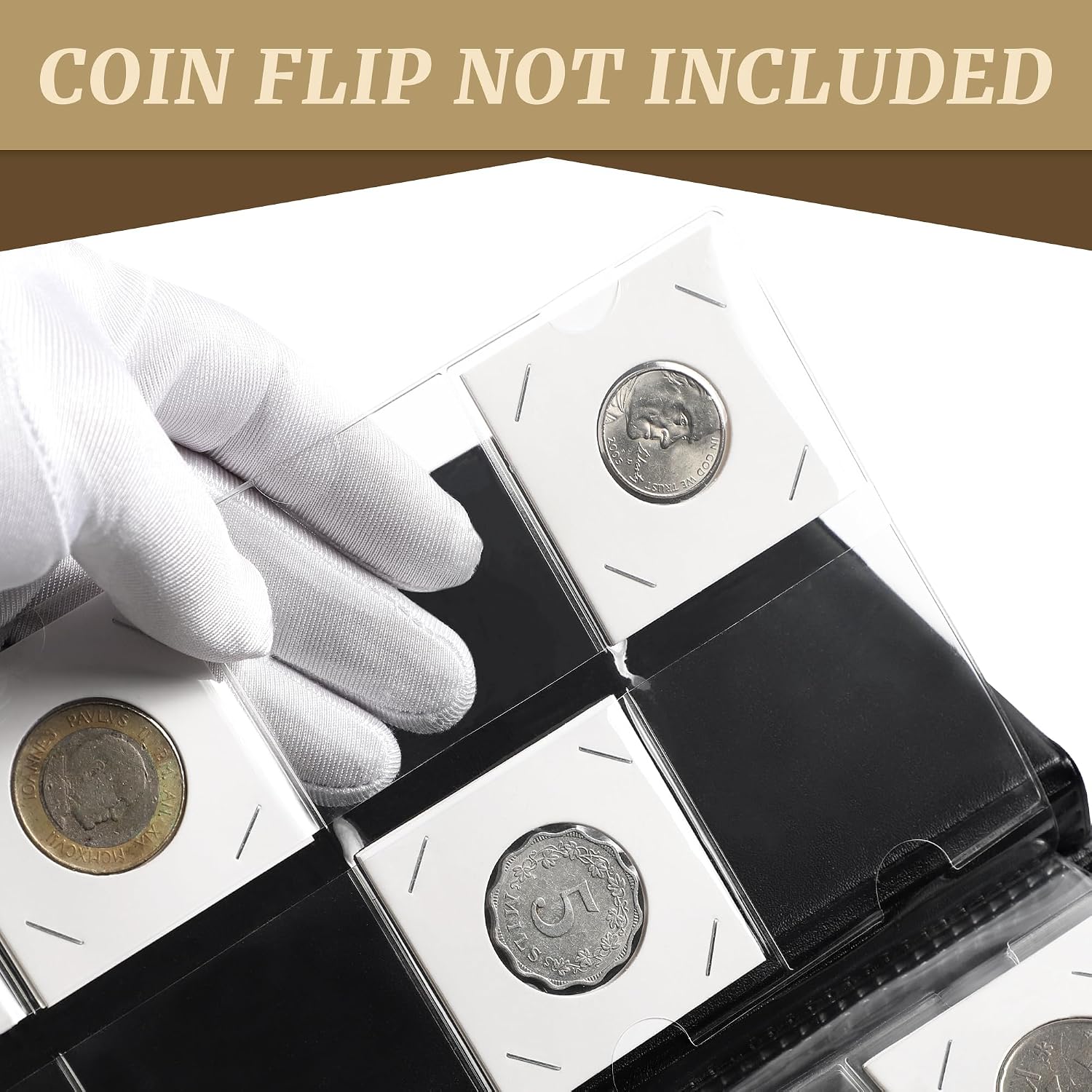 80 Pockets Collecting Album for 2x2 inches Coin Flip | Uncle Paul Classic Large Capacity Collection Book Coin Holder