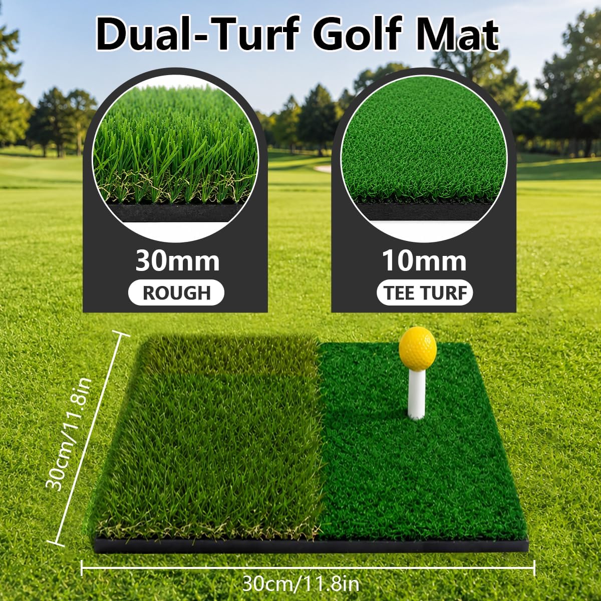 Golf Practice Net with Hitting Mat, Portable Training Aid