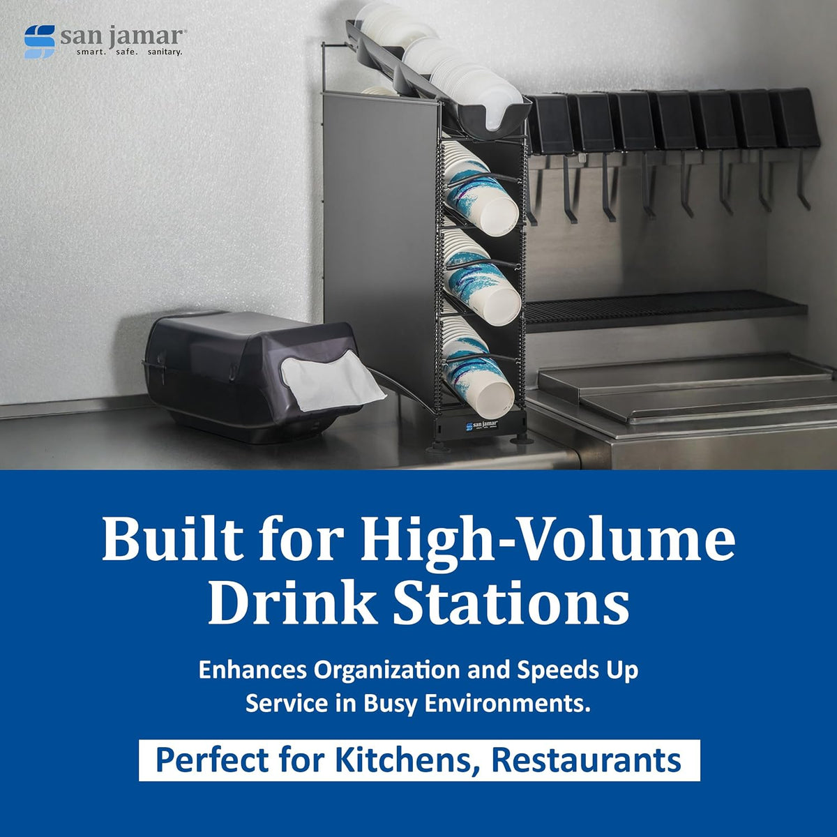 4-Tier Countertop Three-Cup Dispenser with Adjustable Coils