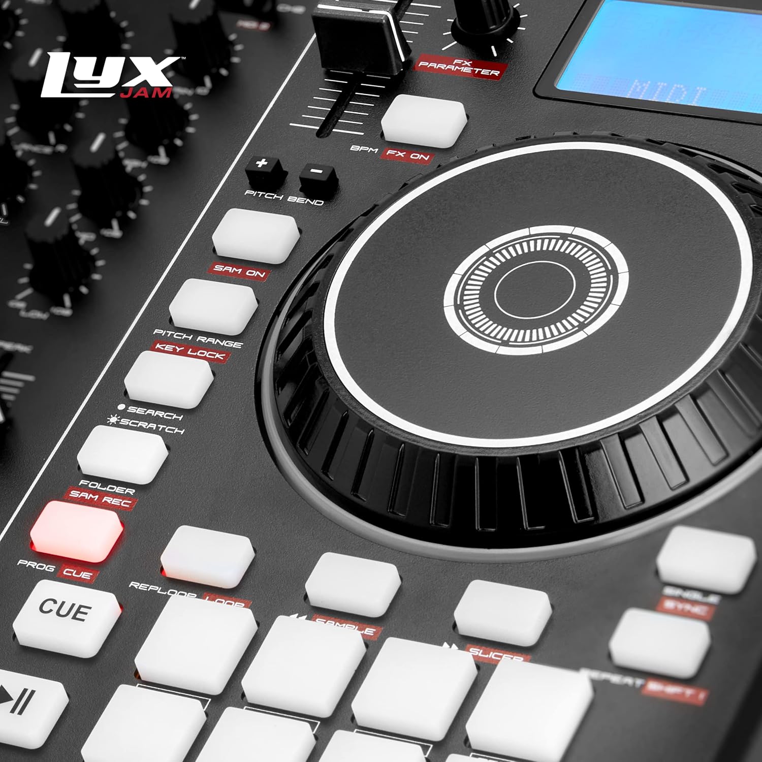 2-Deck Portable DJ Controller, Mixing Console with LCD Display | Manual Looping, USB, MIC Input, Record Output, 16