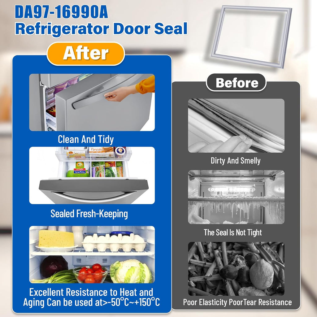 30.6"×25" DA97-16990A Freezer Door Gasket Replacement for Samsung