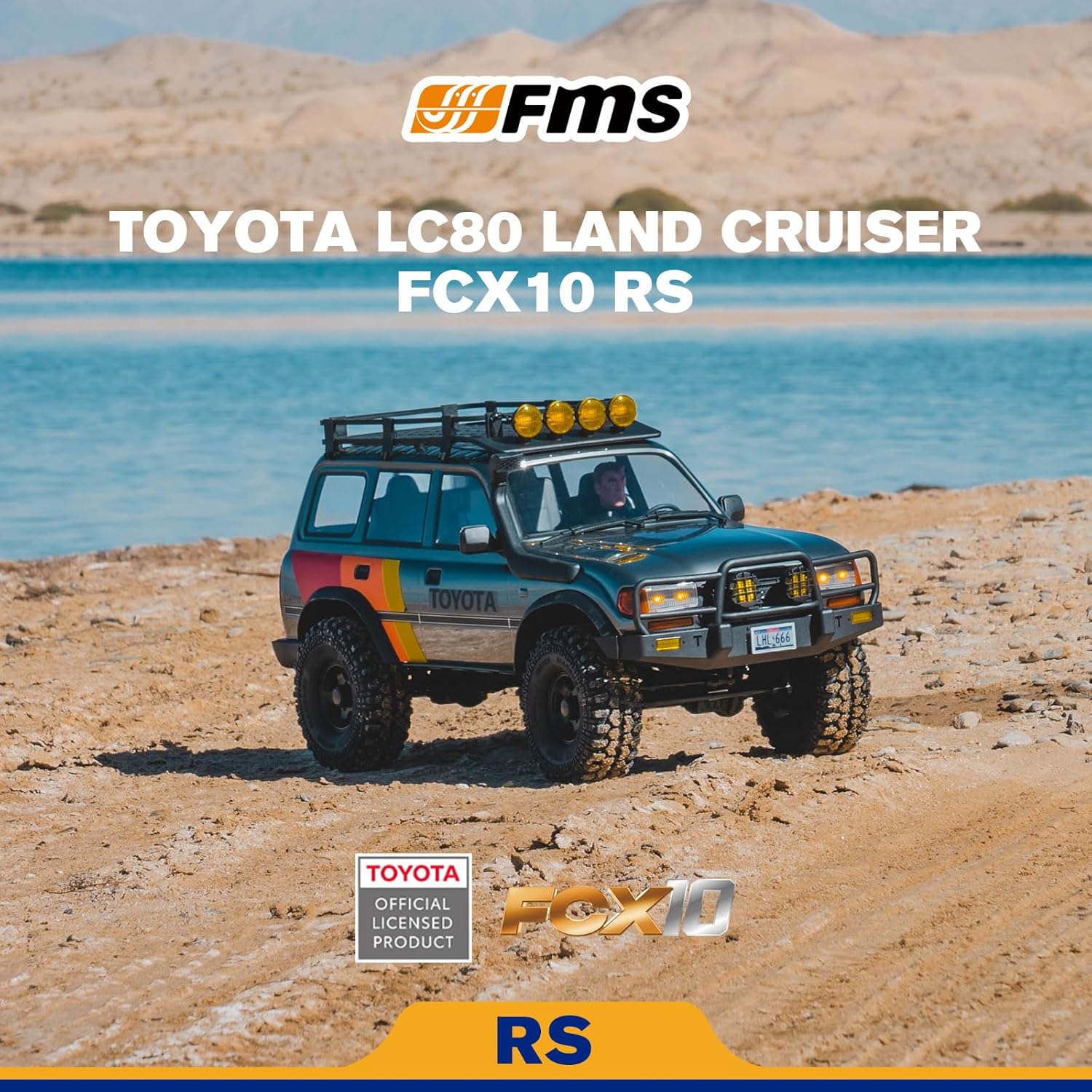 FMS FCX10 1/10 RC Crawler Land Cruiser LC80 Toyota Licensed, 4WD 2.4Ghz RC Rock Crawler, Hobby Grade Off-Road RC with