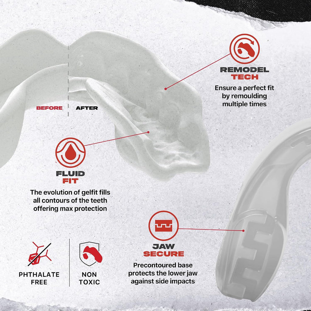 Mouth Guard, Slim Fit Mouthguard for Adult & Youth with Case | Sports Mouthpiece, Easy Fit Remoldable, Anti Gag