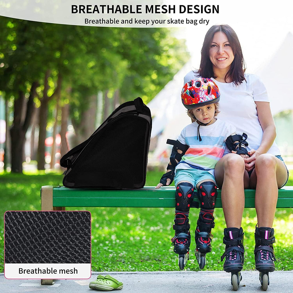 Roller Skate Bag, Breathable Ice Skate Bags, Figure Skating Bag, Roller Skate Accessories for Kids and Adults