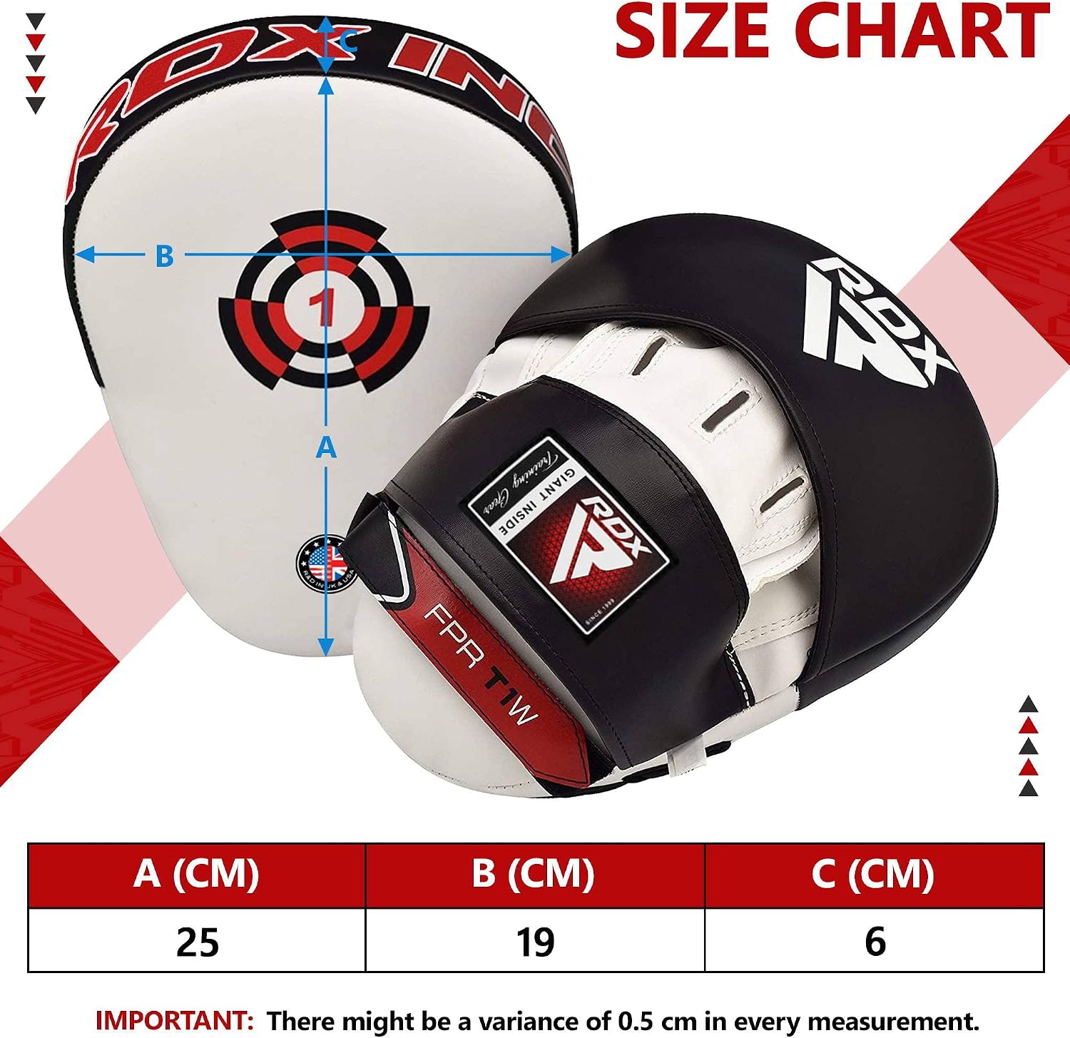 Boxing Pads Focus Mitts, Maya Hide Leather Curved Hook and Jab Target Hand Pads, Great for MMA, Kickboxing, Martial