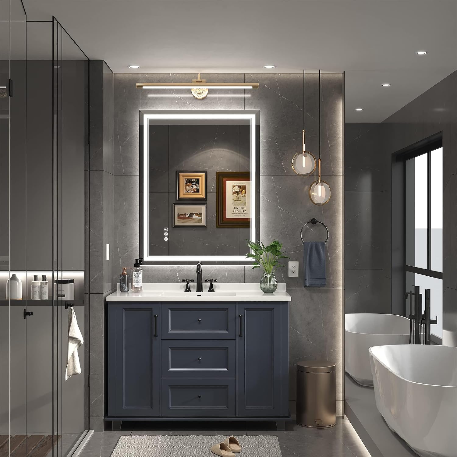 28" x 36" Led Mirror for Bathroom with Front Light and Backlit, Bathroom Mirror with Led Lights, Vanity Mirror with