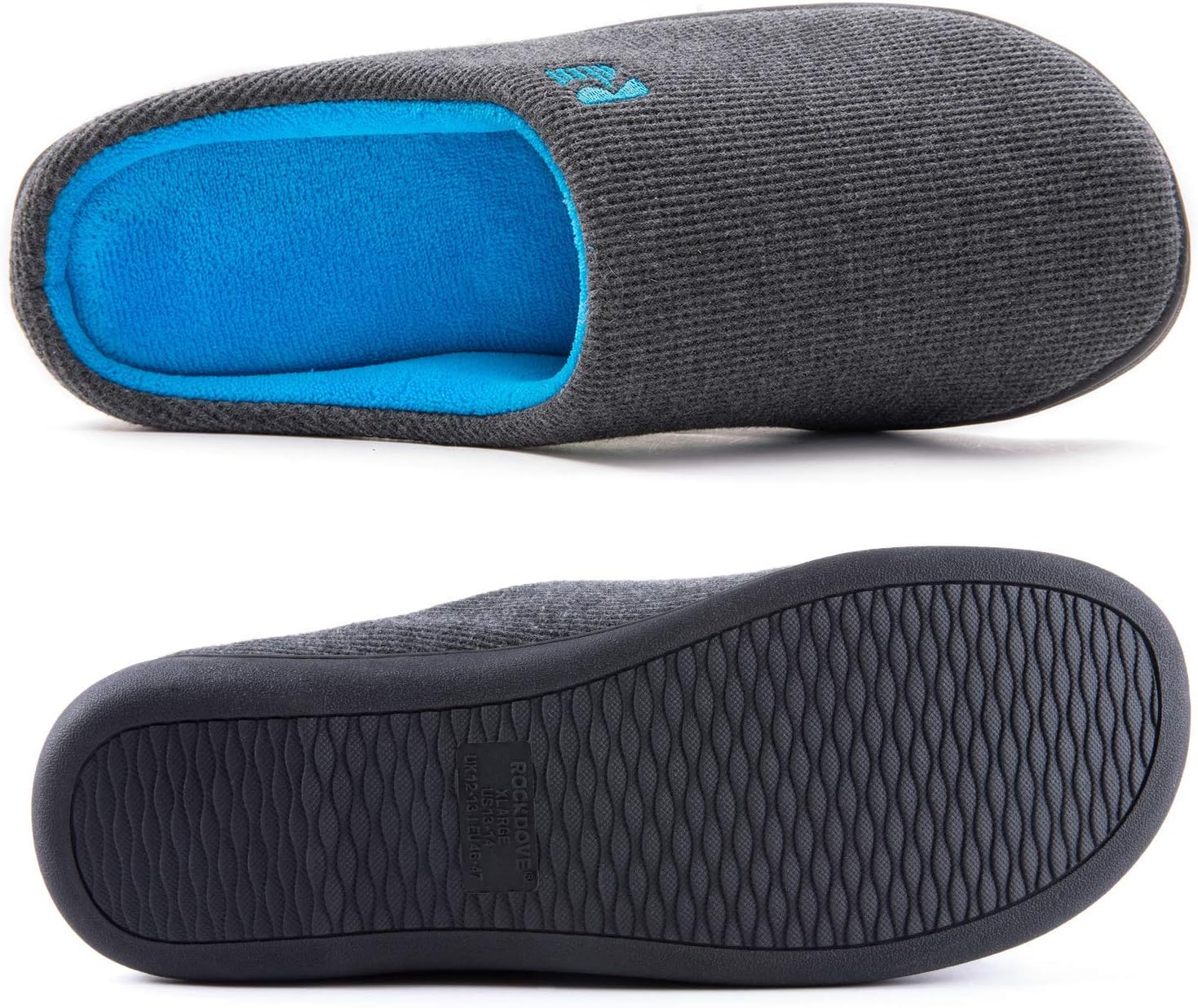 Men's Original Two-Tone Memory Foam Slipper | Slip-on, Indoor/Outdoor, House Use, Non-Slip, Machine Washable