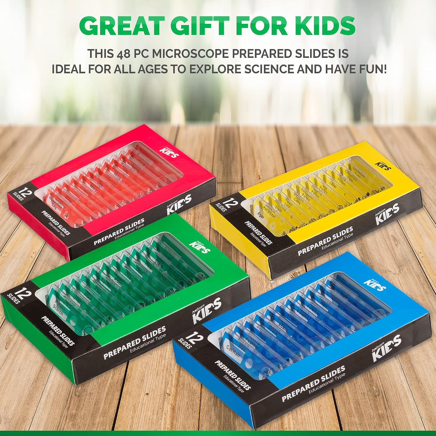 PS-4P12X1 General Biology Plastic Slides with 48 Specimen and 48 | 48 prepared microscope slides ideal
