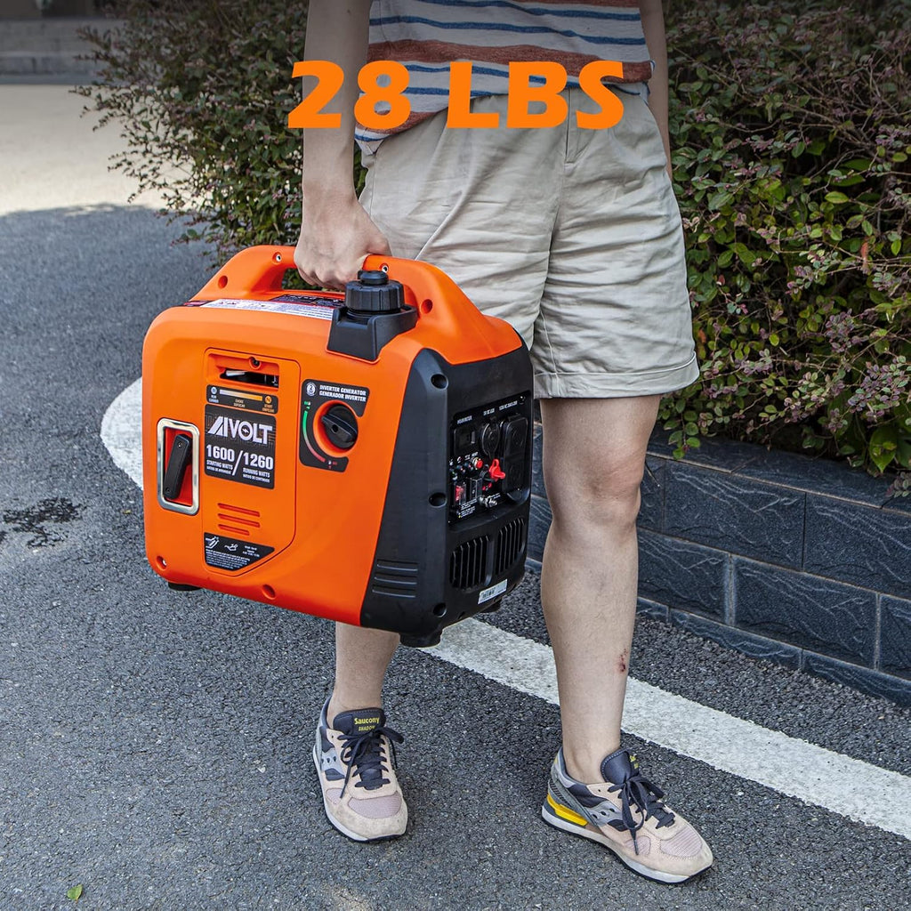 1600W Super Quiet Inverter Generator 28lbs Portable for Camping | Gas Generator. 1260W Running. Super Quiet 57dBA.
