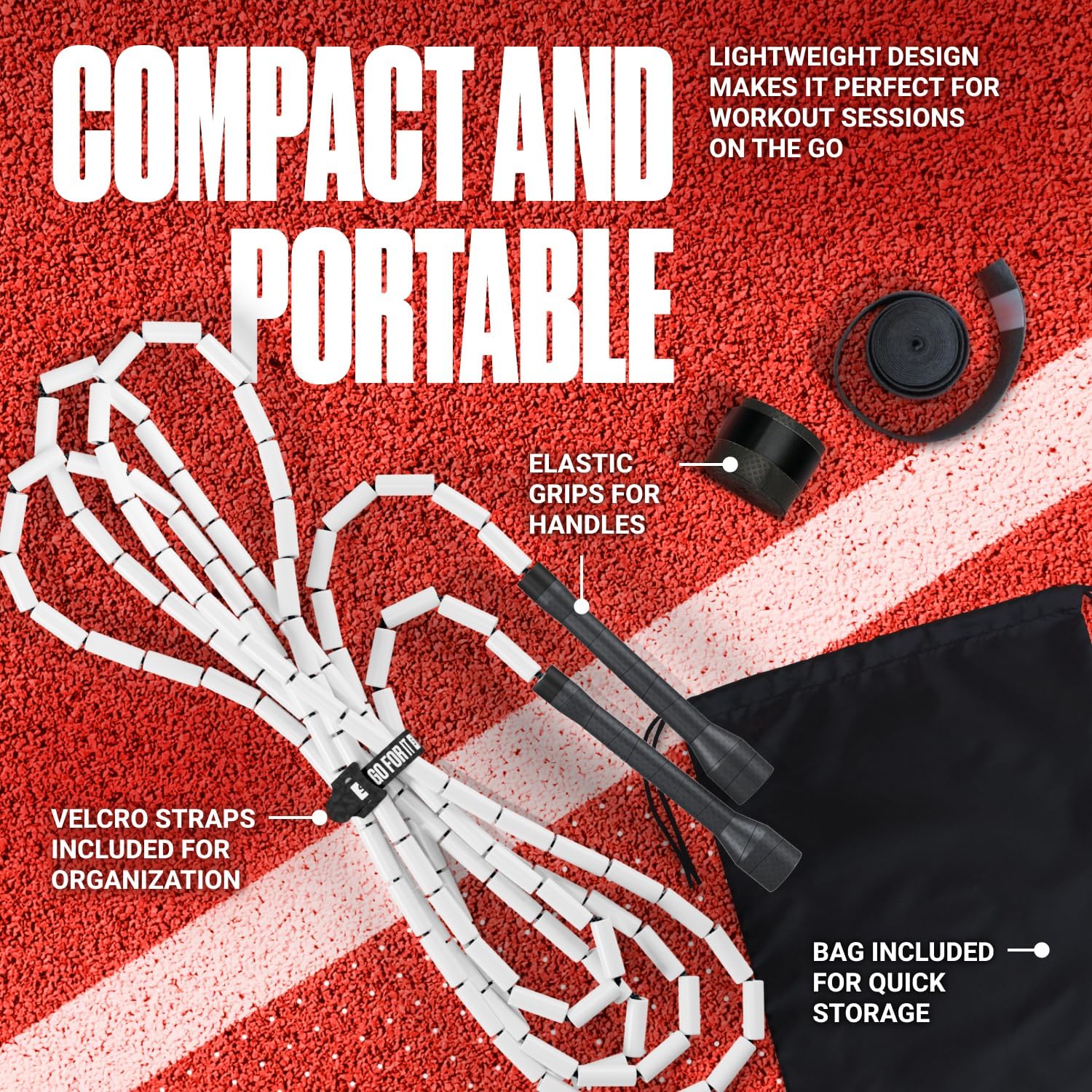 Custom-Fit Beaded Jump Rope – Adjustable Length for Kids & Adults, Men & Women – Durable Fitness Rope for Gym & Home