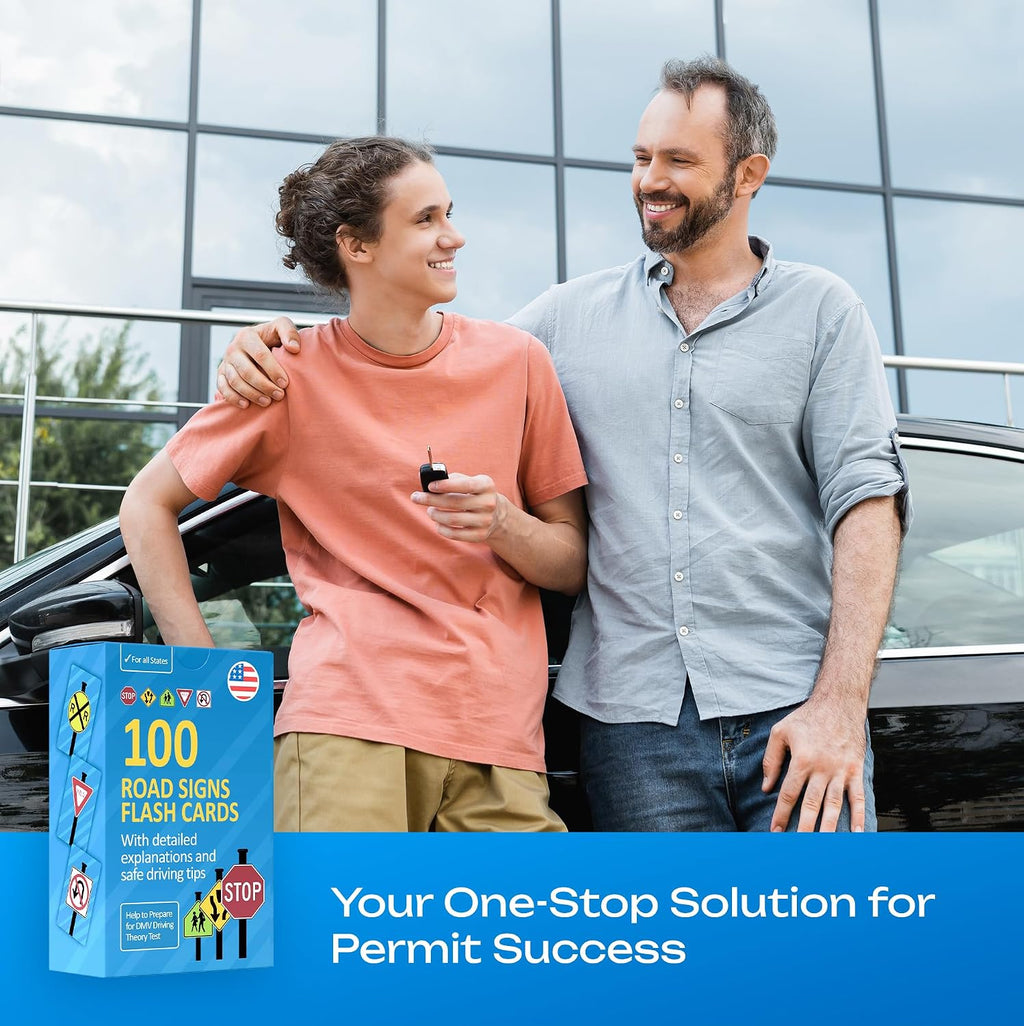 Road Signs Flash Cards with Detailed Explanations and Safe Driving Tips - Stocking Stuffers for Teens, Teen Boy