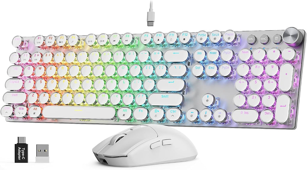 Wireless Mechanical Keyboard and Mouse Combo, RGB Backlit, KM81