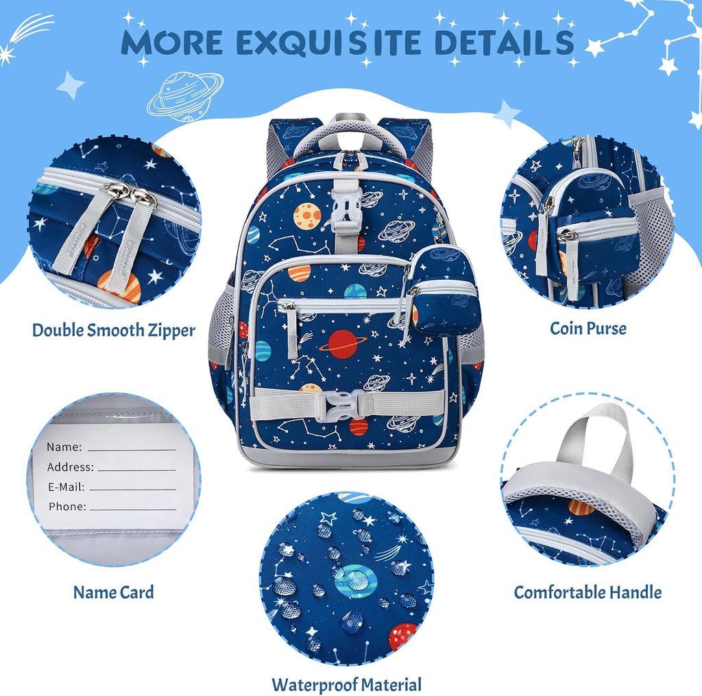 Backpack for Boys 5-8 - 15inch Luminous Lightweight Boys Backpack for School Travel Daycare - Durable Kids Backpack