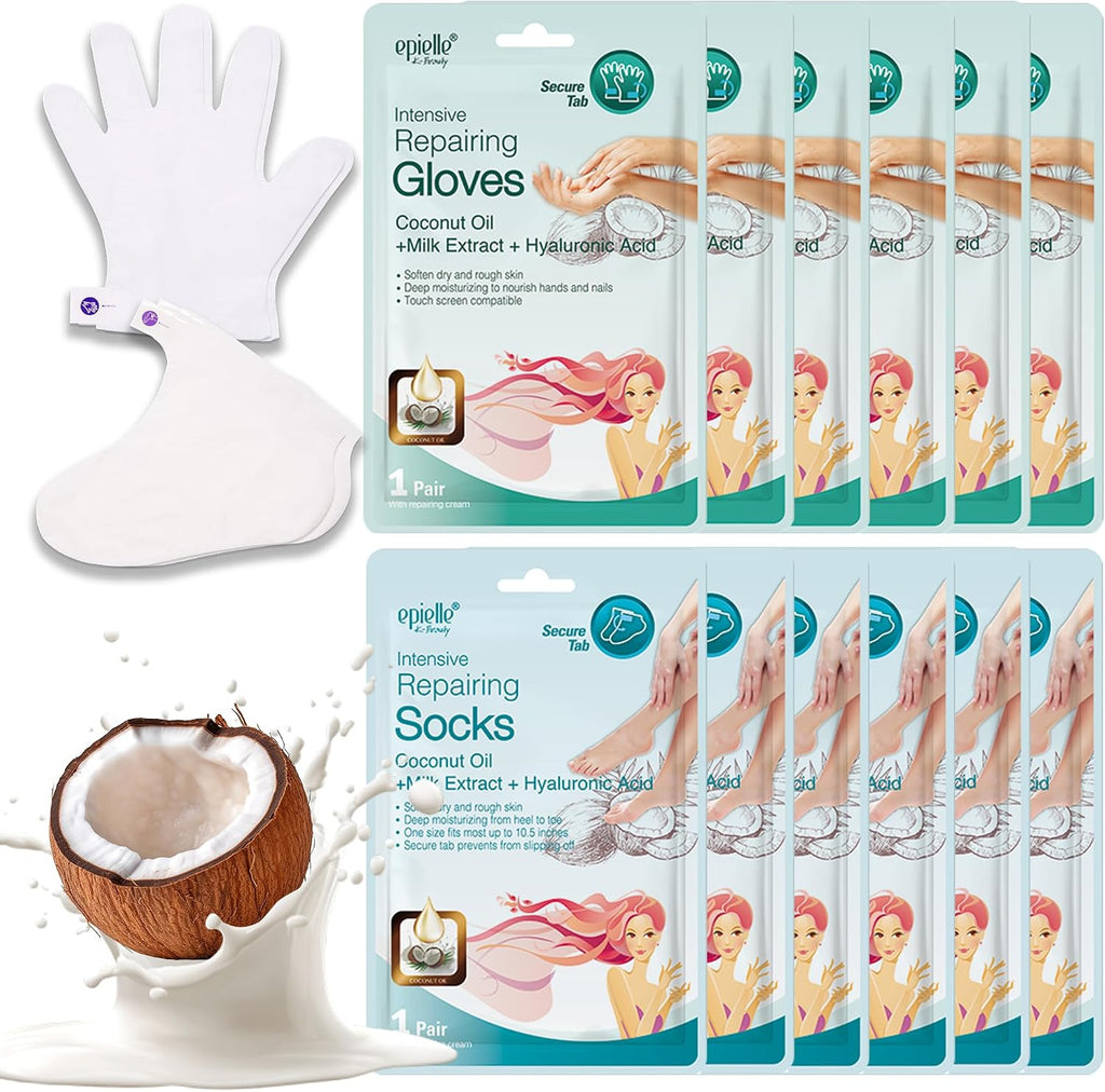 Intensive Repairing Hand & Foot Masks, Restore and Moisturize Dry, Cracked Skin, Self Care Gifts for Women, Spa Kit