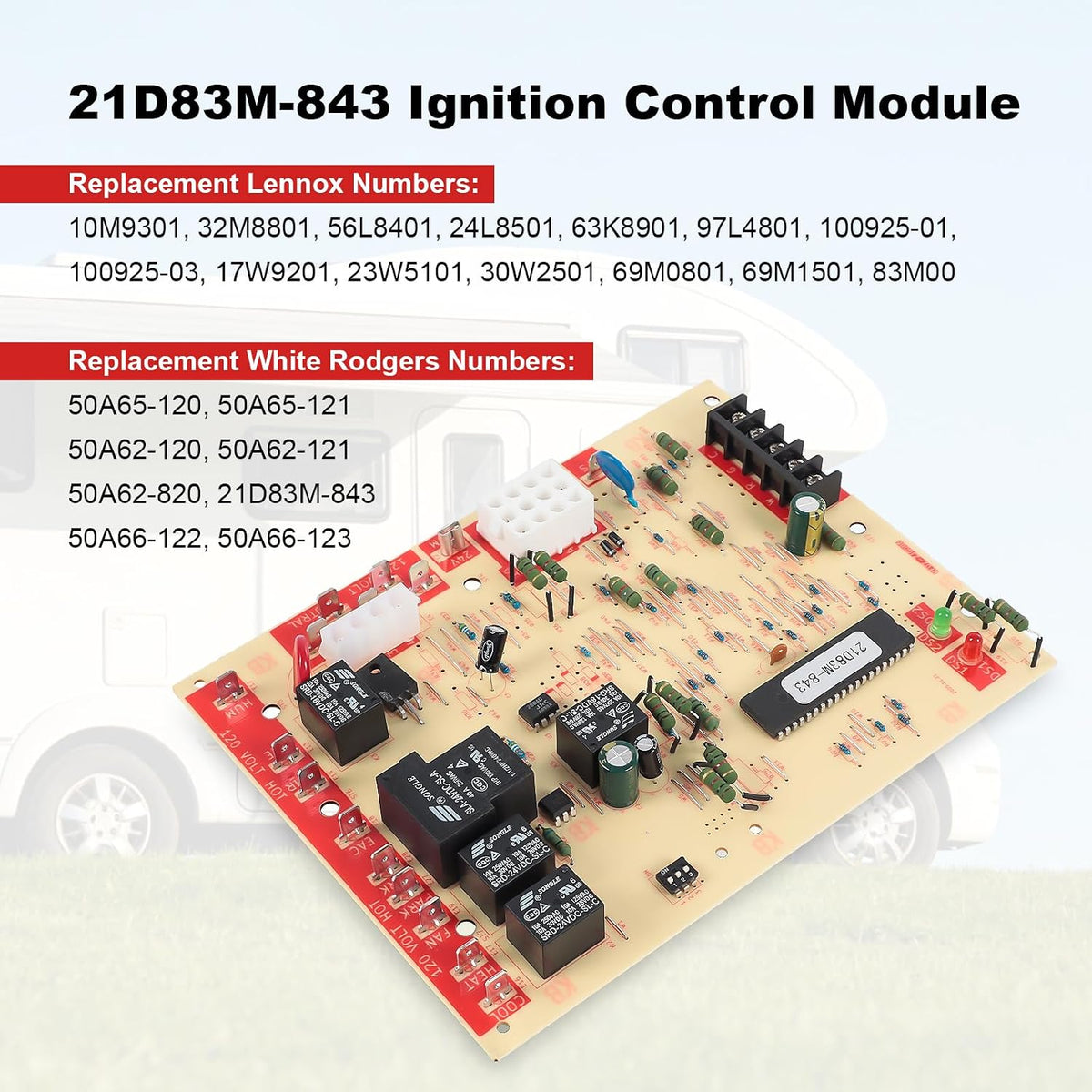 Furnace Control Board 21D83M-843 Replacement for White Rodger Lennox 83M00