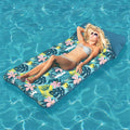Oversized Pool Float Lounge Fabric-Covered 73" x 39", Inflatable Tanning Pool floaties for Adults, Pool Raft Lounger
