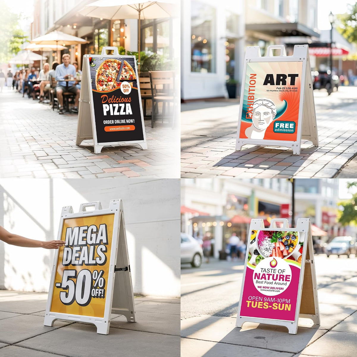 Custom A Frame Sign Insert 24x36 – Personalized Sandwich Board Sign Replacement, Full Color Coroplast, Waterproof
