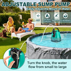 RovPool Sump Pump Submersible, Adjustable Pool Cover Pump Above Ground