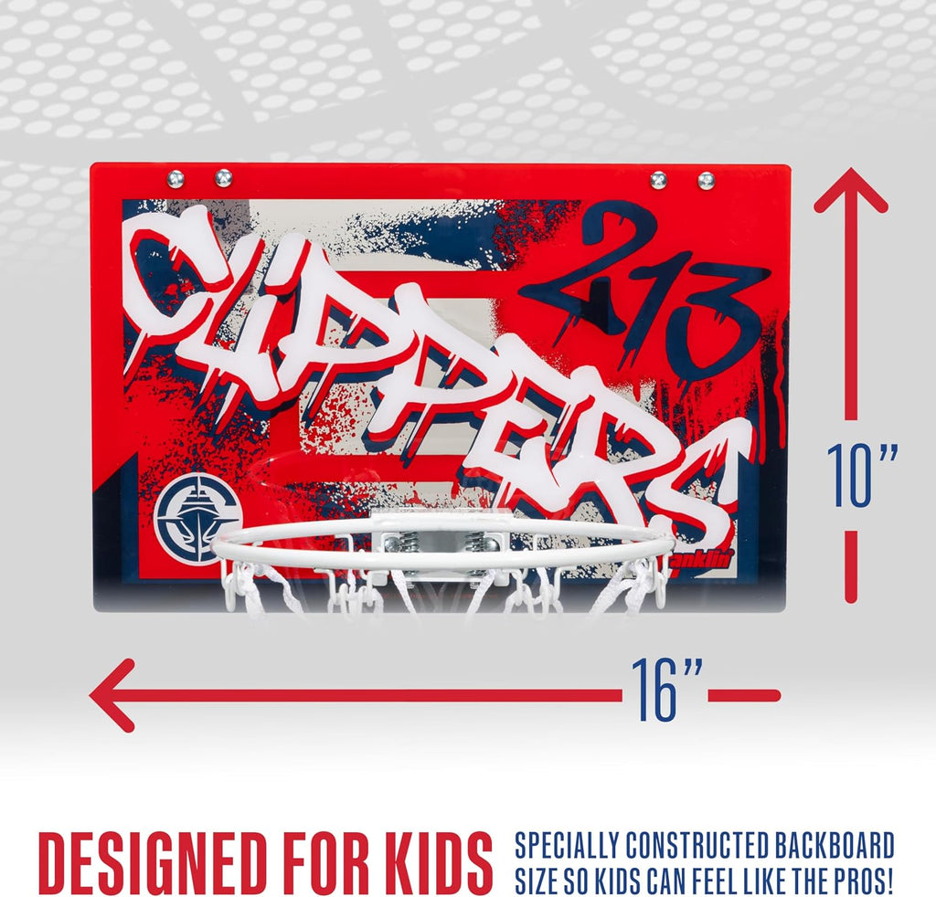 NBA Team Over the Door Basketball Hoops - Kids Indoor Mini Basketball Hoop + Ball Set - NBA Fan Mini Hoops