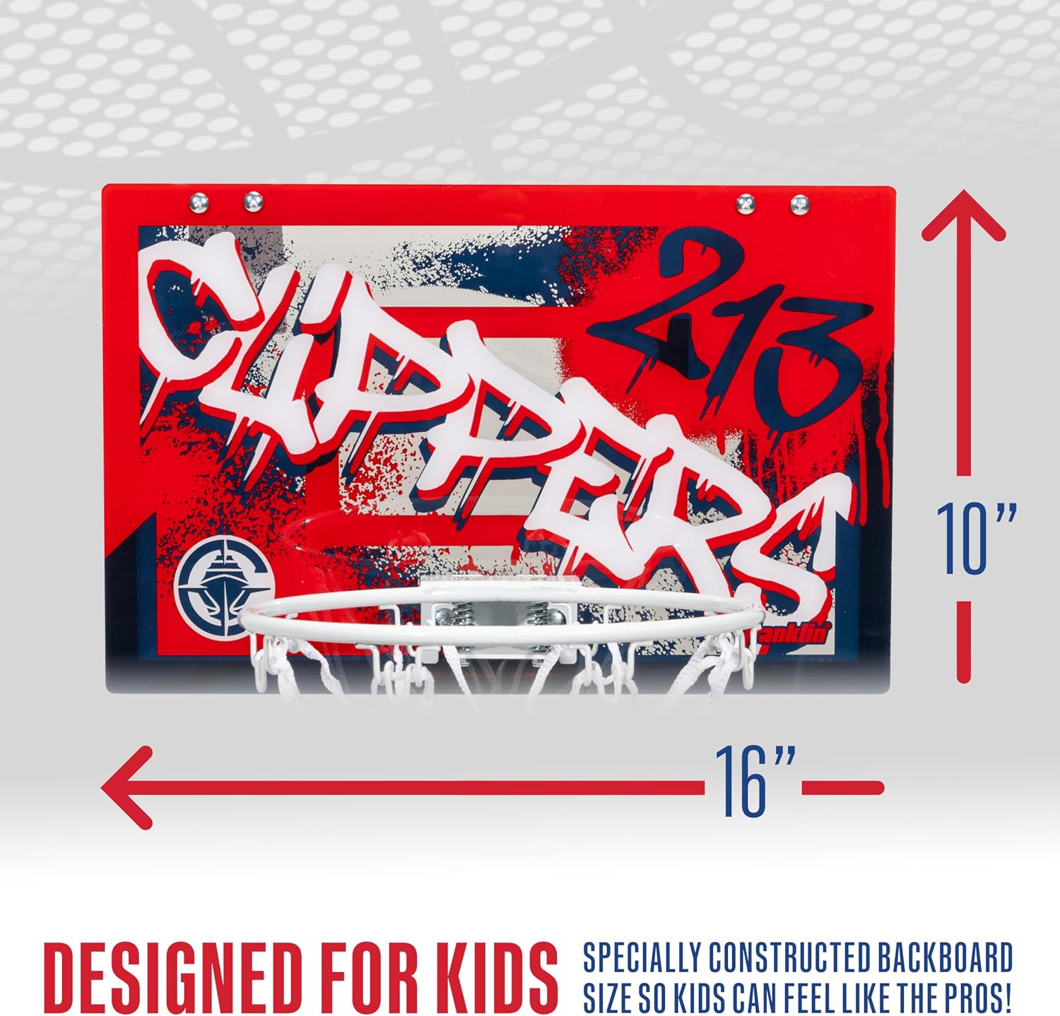 NBA Team Over the Door Basketball Hoops - Kids Indoor Mini Basketball Hoop + Ball Set - NBA Fan Mini Hoops