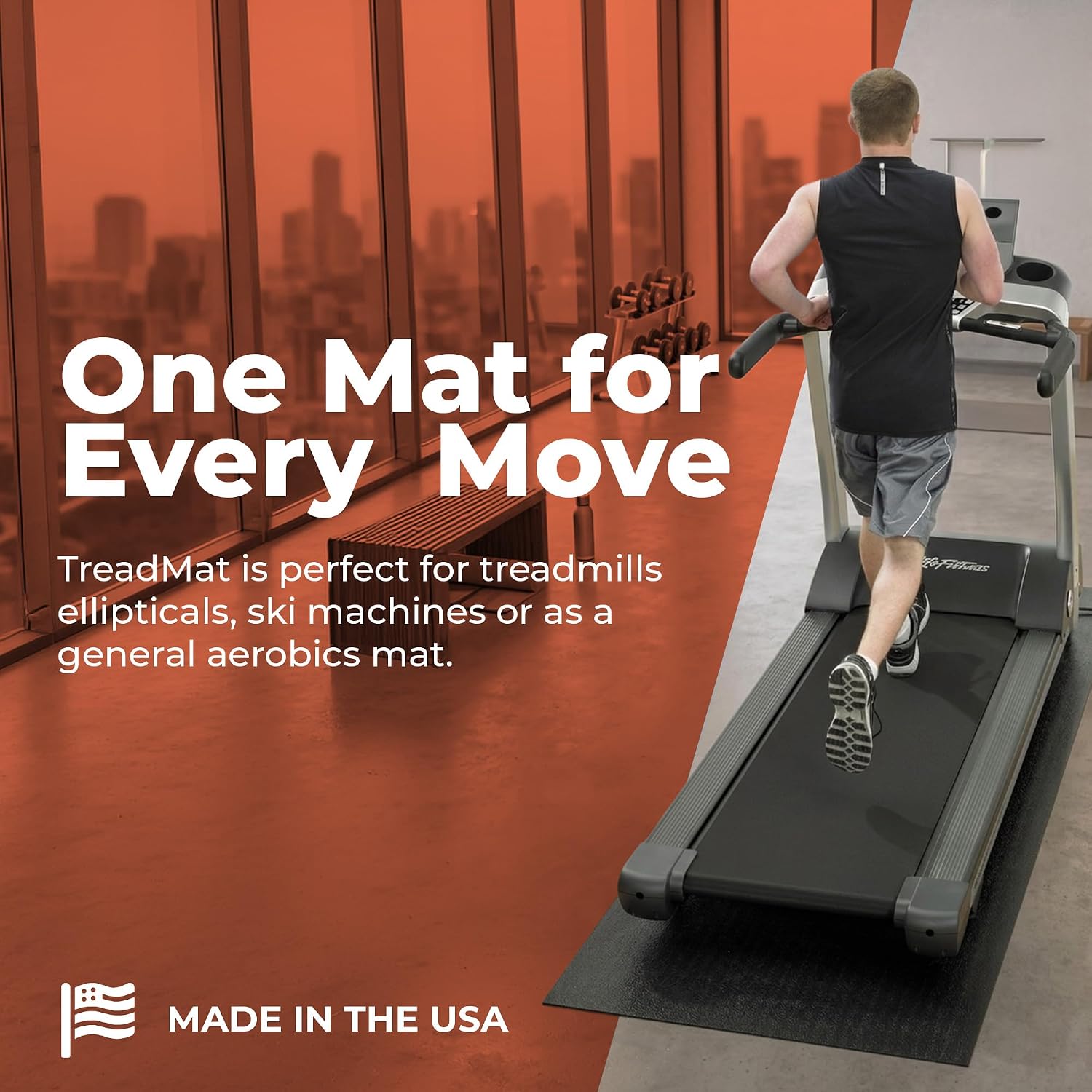 Heavy Duty Equipment Mat 11GS Made in U.S.A. for Large Treadmills Ellipticals Rowers Rowing Machines Recumbent Bikes