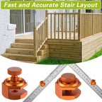 Ceoighe 4 Pack Stair Gauge Set, Layout Tool for Framing Square, Orange