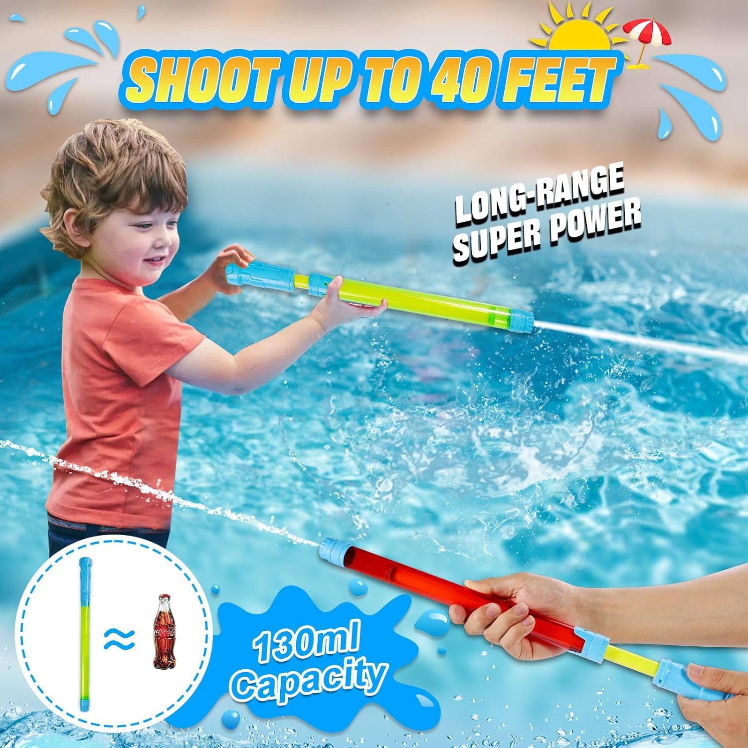 Water Guns for Kids - Water Pool Toys for Kids Ages 3-5, 4-8, 8-12 - Pool Games - Squirts Bulk Party Favors Outdoor