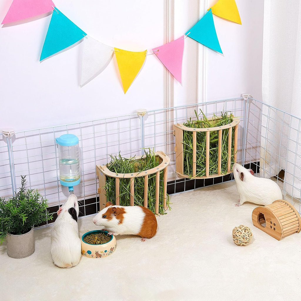 Wooden Guinea Pig Hay Feeder, Large Hanging Rabbit Rack