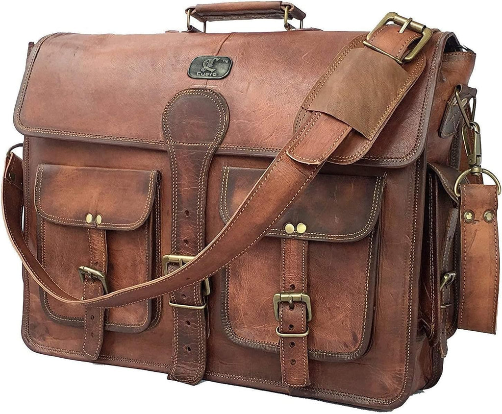 Leather Messenger Bag for Men, 18 Inch Laptop Crossbody, Handmade Leather Shoulder Satchel Bag for Men, Full Grain