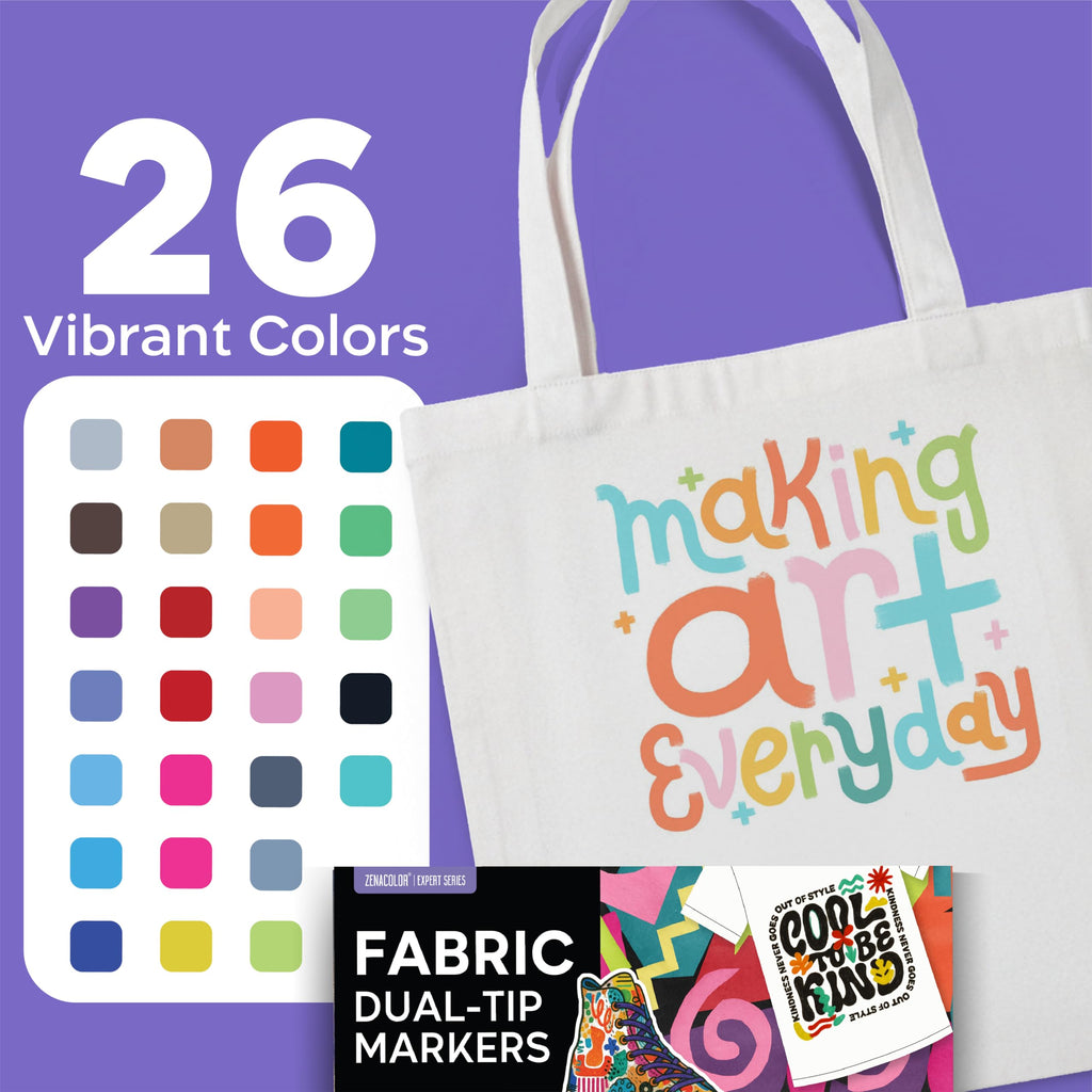 26 Fabric Markers Permanent for Clothes - Dual Tip