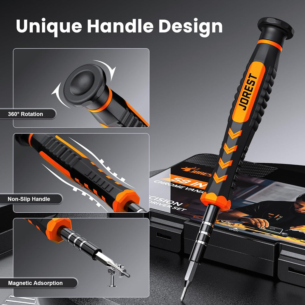 59Pcs Small Precision Screwdriver Set with Torx T5, T6, T8, Mini Repair Tool Kit for Macbook, Computer, Laptop
