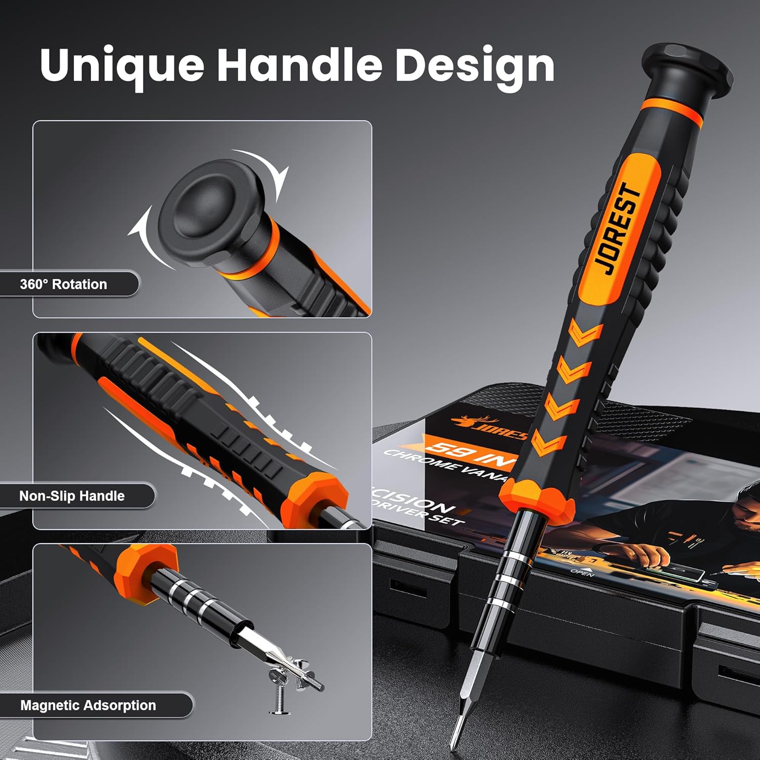 59Pcs Small Precision Screwdriver Set with Torx T5, T6, T8, Mini Repair Tool Kit for Macbook, Computer, Laptop