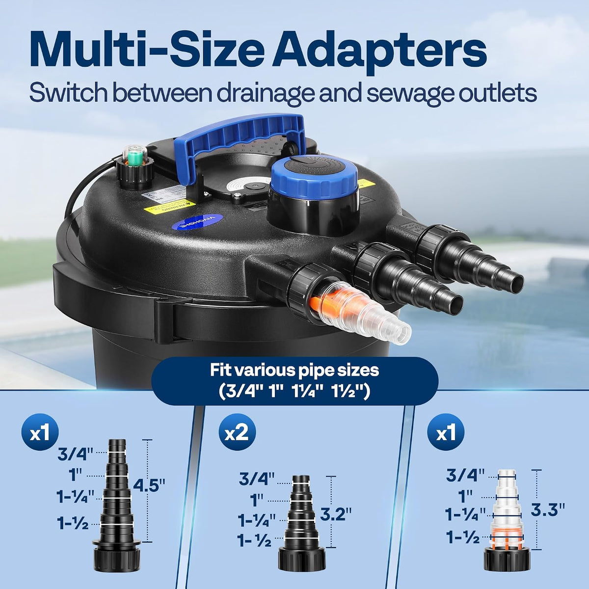 2630GPH Bio Pressure Pond Filter with 13W Light for Various Ponds