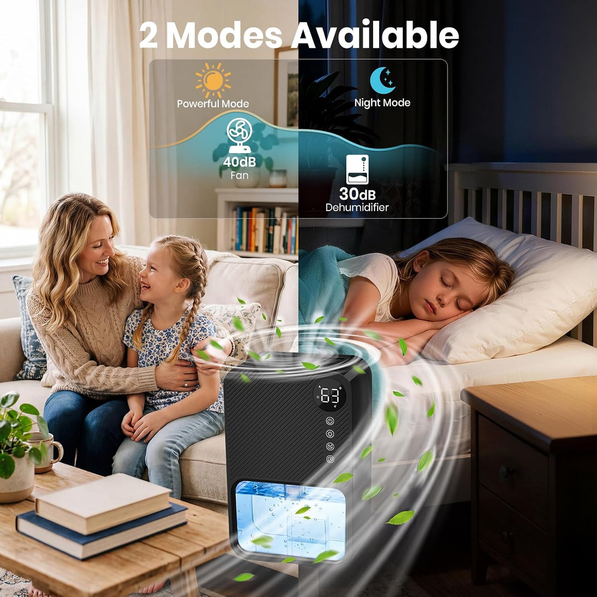 Dehumidifier,128oz Visible Water Tank 1000 sq.ft Dehumidifier for Home – Quiet Portable Unit with 24-Hour Timer, Auto