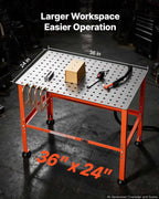 Upgraded Welding Table 36" x 24" Welding Workbench 800LBS Capacity