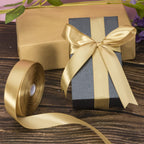 1 Inch Champaign Gold Solid Satin Ribbon for Gift Wrapping, 50 Yards
