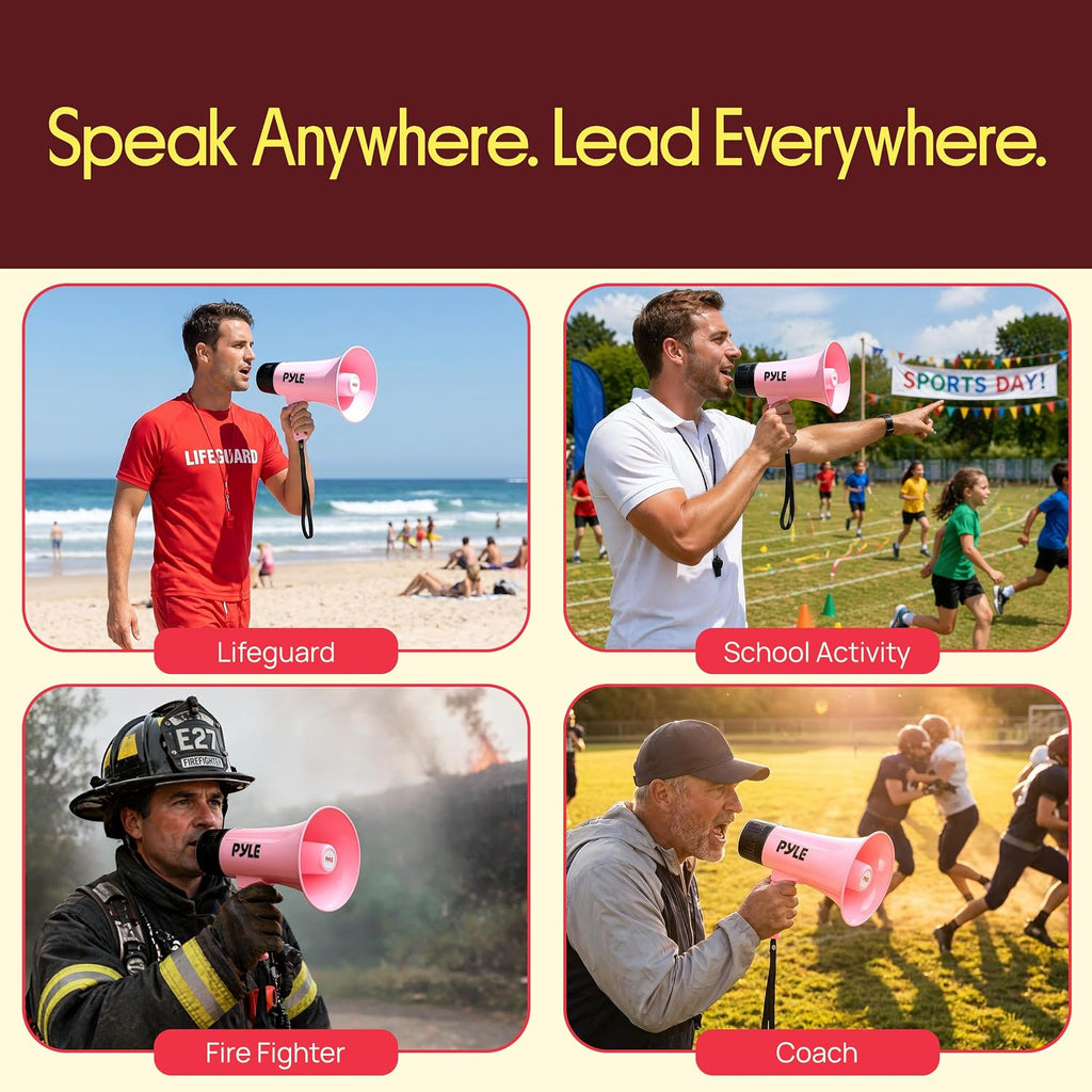 Megaphone Speaker 30W | Rechargeable Bullhorn Megaphone with Shoulder Strap, Siren, Bluetooth & Voice Changer | 1000