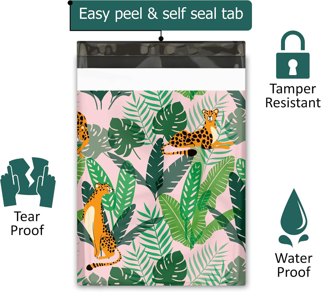 10x13 (100) Cheetahs Designer Poly Mailers Shipping Envelopes Premium Printed Bags