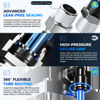 TAILONZ 5/32" x 1/4" NPT Push to Connect Straight & Elbow Fitting Kit 4Pcs