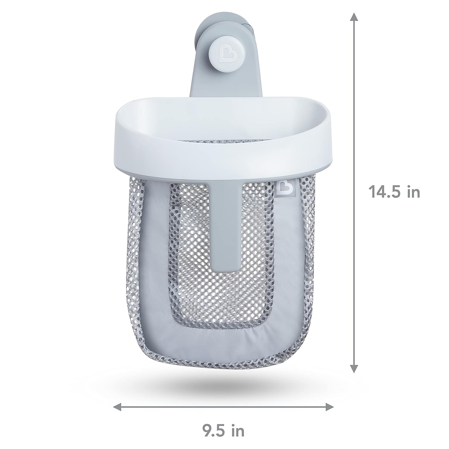 Super Scoop Hanging Bath Toy Storage with Quick Drying Mesh, Grey