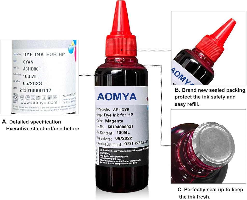 Universal Ink Refill Kit Dye for HP Canon EPN Brother Lexmark Refill kit Compatible Cartridges Refillable Cartridge