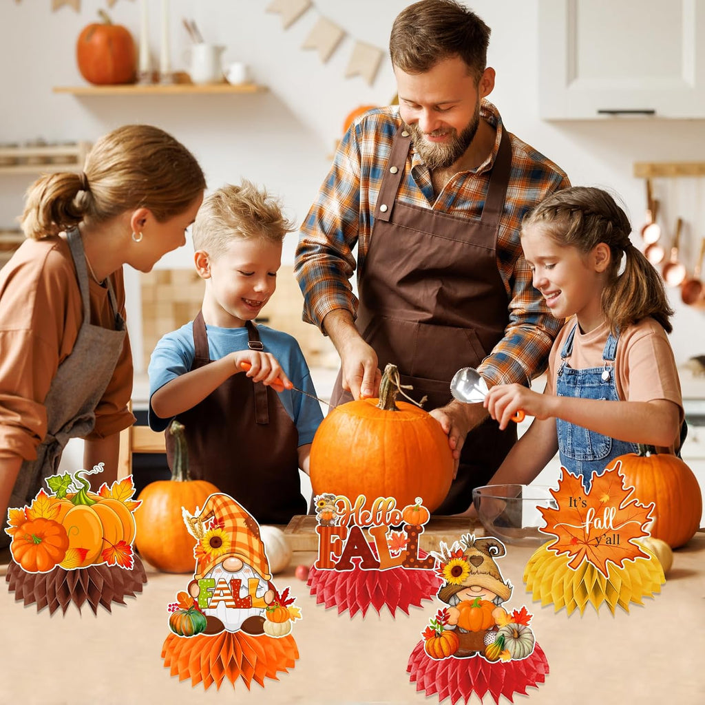 Fall Party Decorations Honeycomb Centerpieces, 12Pcs Fall Table Decorations Autumn Table Centerpieces for