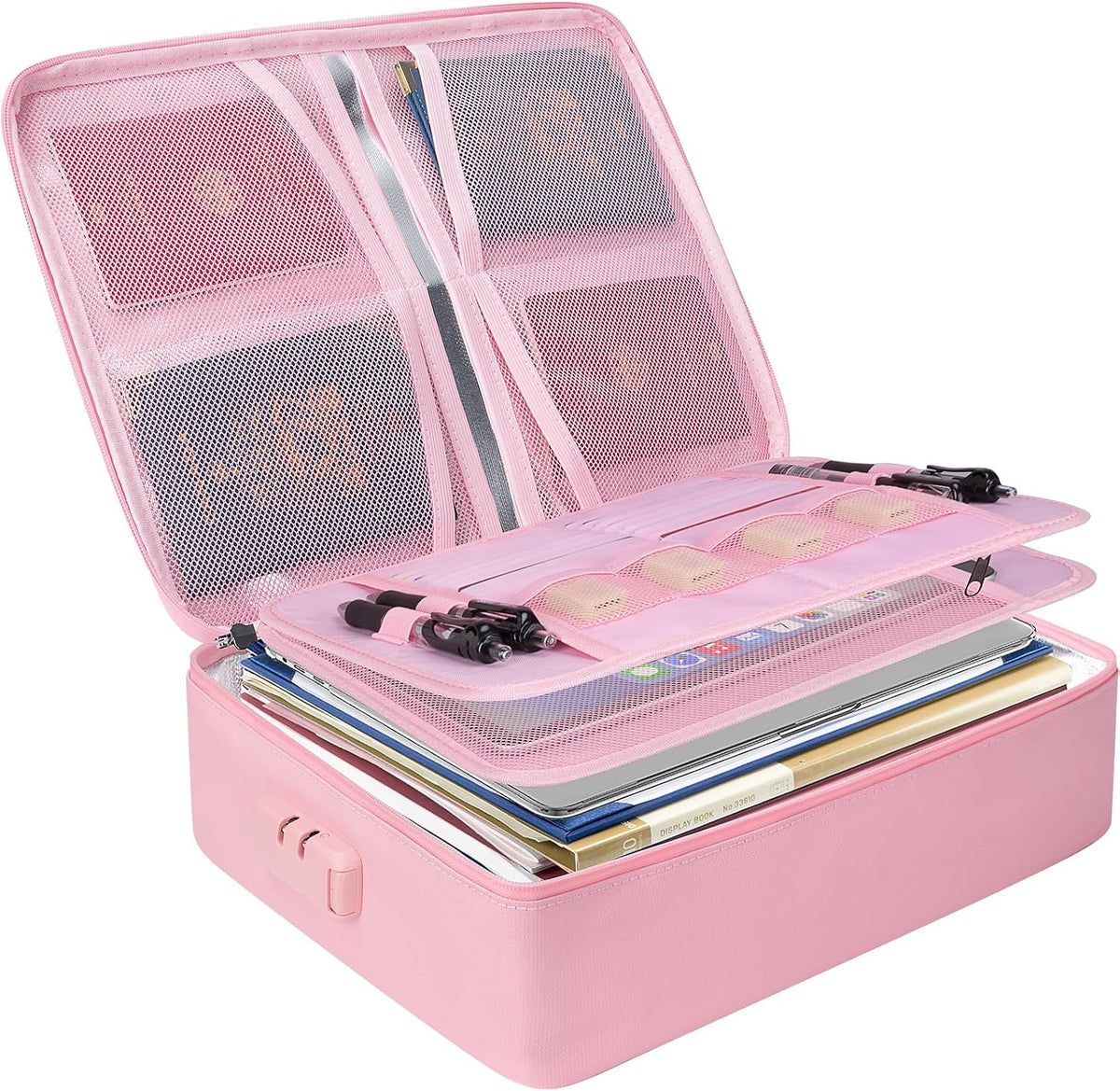 Fireproof Document Box with Lock, Waterproof Fire Safe File Bag