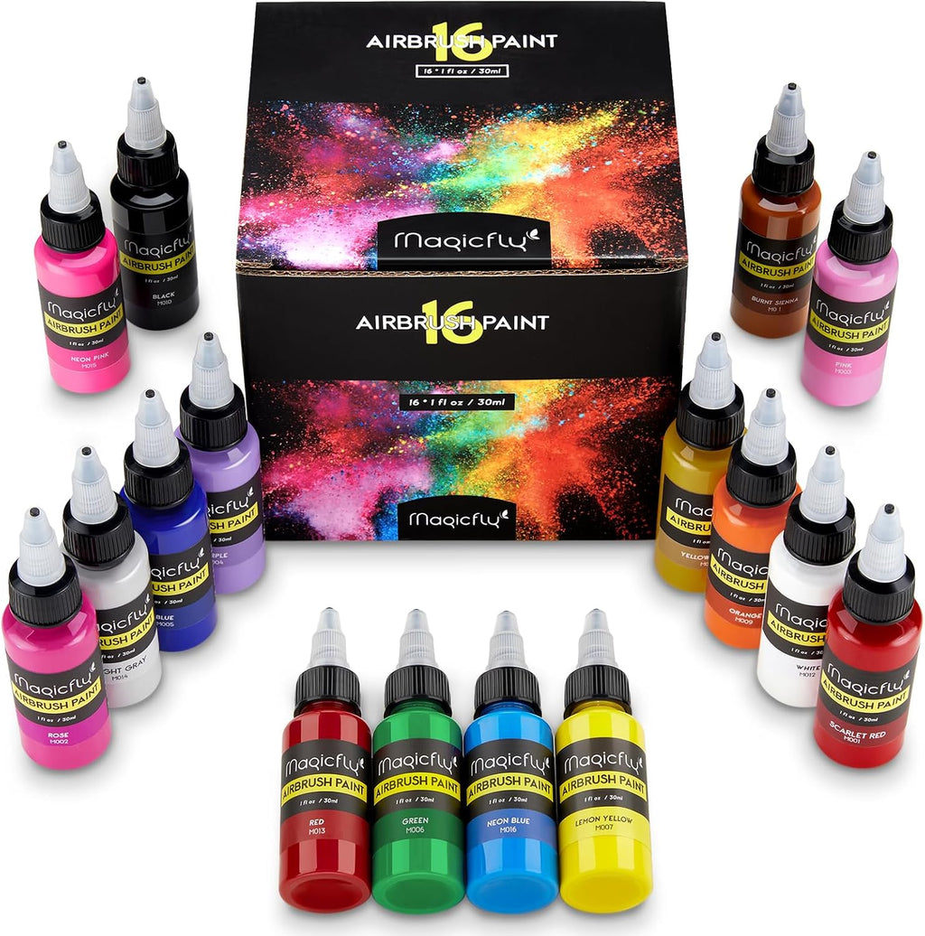 Airbrush Paint, 16 Colorsx30ml Air Brush Paint, Airbrush Paint Set | Fabric Spray Paint, Air Brush Painting Set