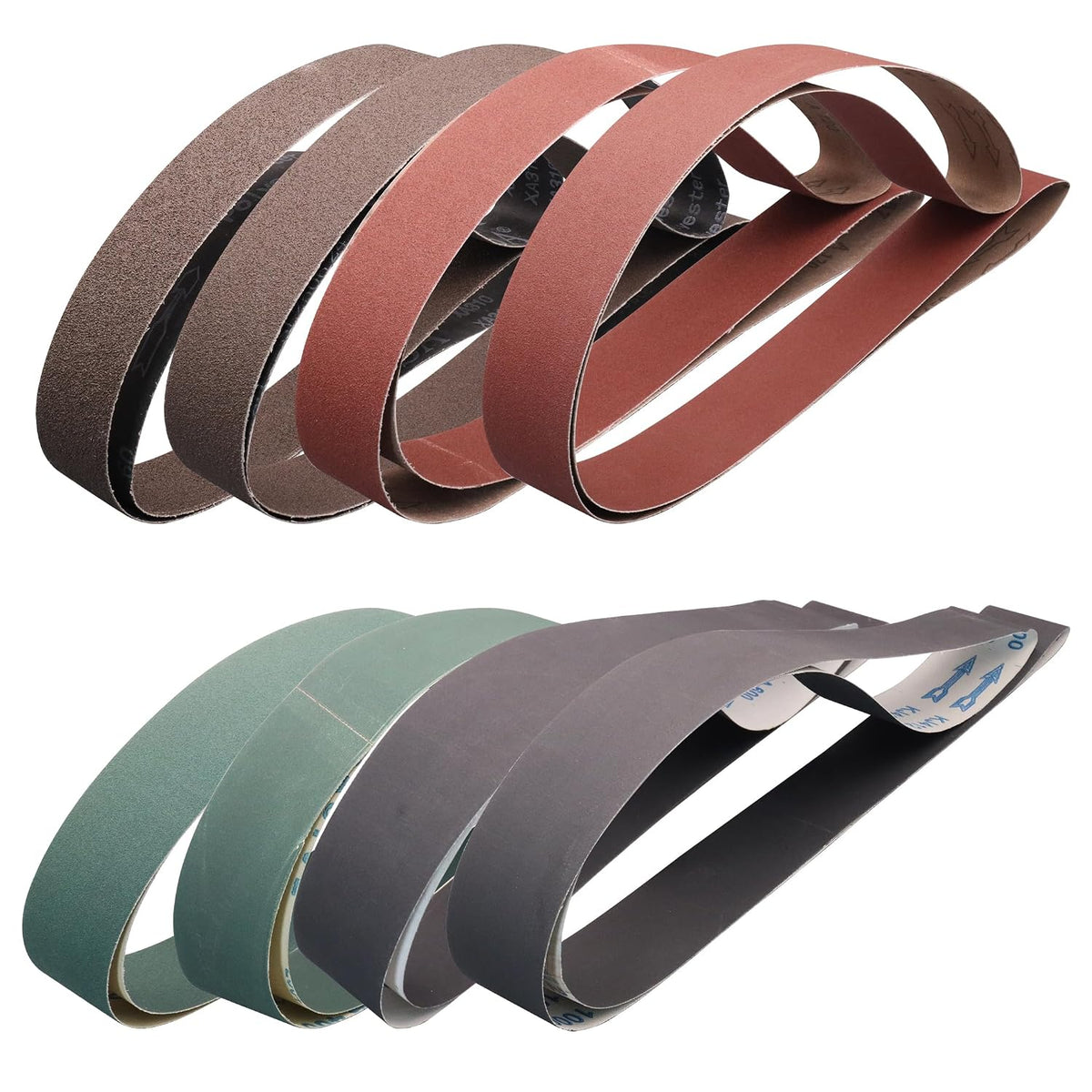 8 Pcs 2x72 Sanding Belts Assortment for Polishing