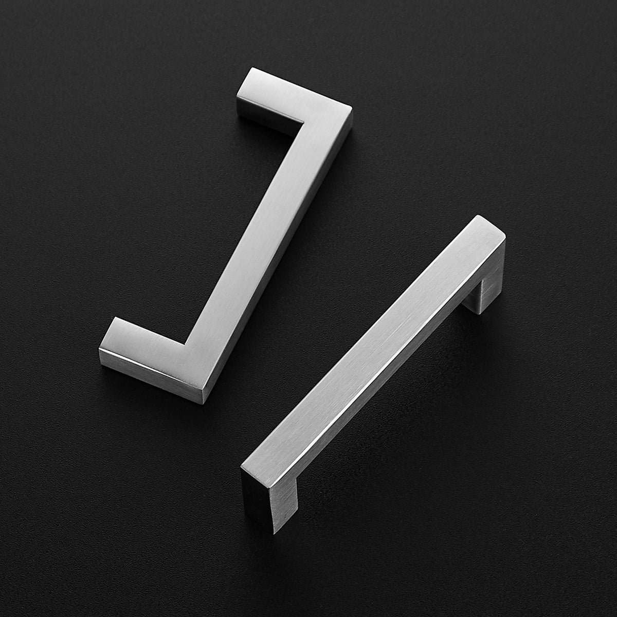 Brushed Nickel Square Cabinet Handles & Pulls 3-3/4 Inch 40 Pack