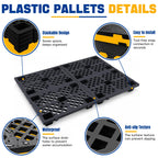 4 Pcs Plastic Pallets for Basement Storage,23.6''x15.8''x3.9''