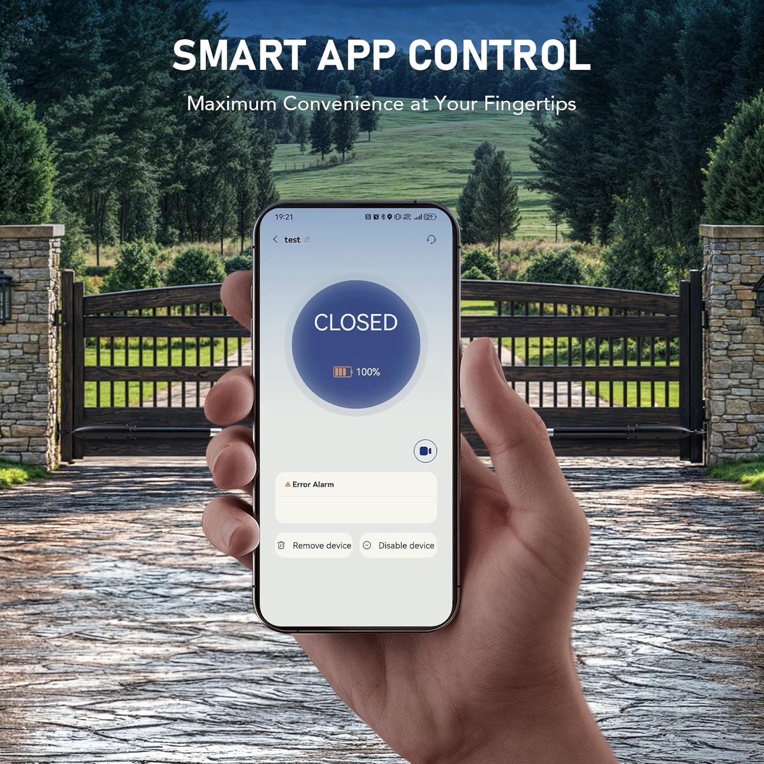 Smart Gate Opener Kit, App Compatible Dual Swing Gate Opener for Doors up to 660lb*2, Automatic Electric Gate Opening